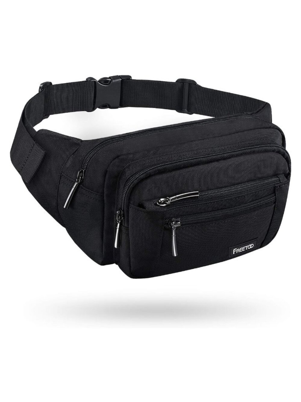FREETOO Large Capacity Nylon Waist Bag Fanny Pack 5 Pockets Adjustable